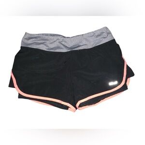 Hind black & coral workout athletic shorts with built in bike shorts size medium